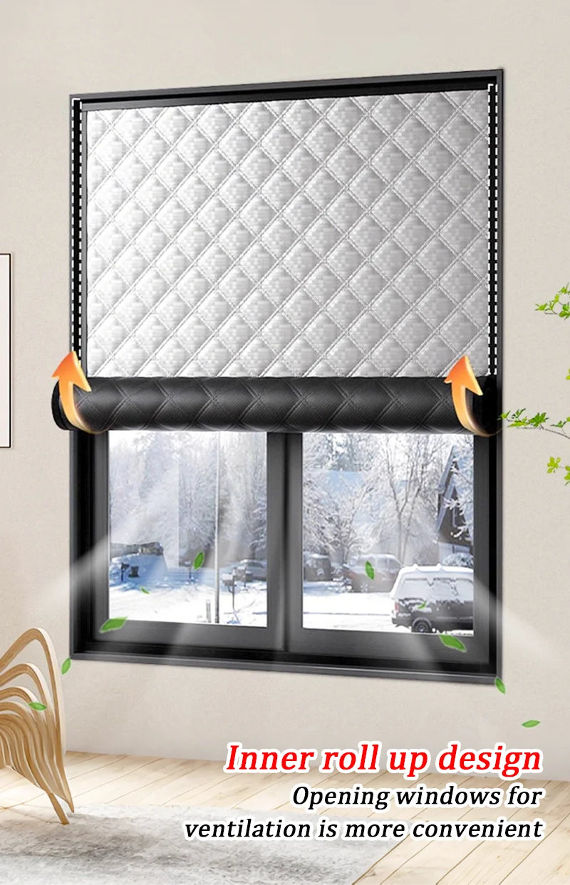 Waterproof Cotton Curtains - Windproof Window Drapes | Thermal Insulation & Frost Resistant Film