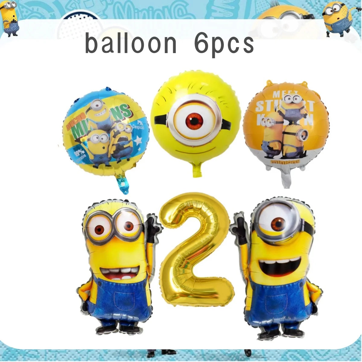 Big Eye Yellow Man Birthday Party Supplies - Disposable Tableware Tablecloth Plates Cups Balloons