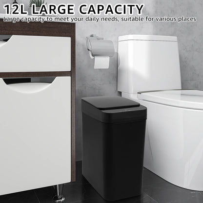 Touchless Infrared Trash Can - 12L Smart Sensor Wastebasket for Kitchen  Bathroom
