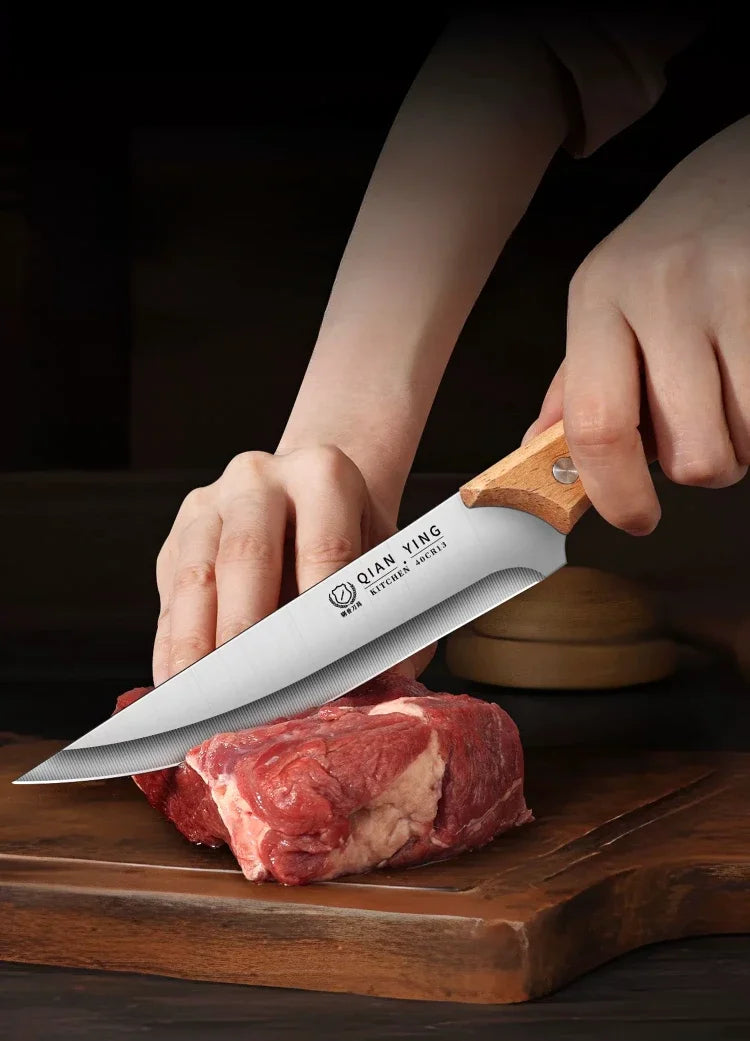 Professional Stainless Steel Fillet Knife - Forged Boning  Fish Slicing Knife with Wooden Handle