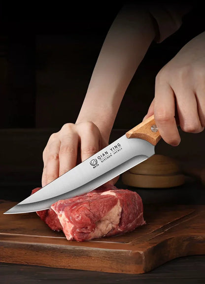 Professional Stainless Steel Fillet Knife - Forged Boning  Fish Slicing Knife with Wooden Handle