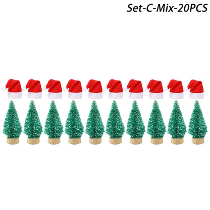 Mini Christmas Hat and Scarf Set - DIY Holiday Party Decoration