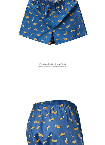 Men's Boxer Shorts Men Underwear 100% Cotton Loose Short Home Wear Comfortable Boxer Short Printed Men's Underwear Men Boxerpure
