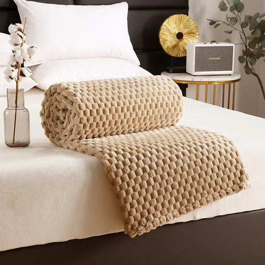 Ultra Soft Flannel Fleece Blanket - Large Warm Throw for Sofa or Bed Gray - ZOOMNSTORE