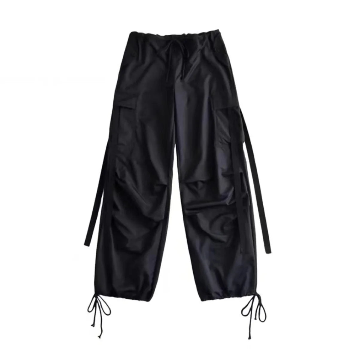Red Cargo Pants Women Casual Joggers High Waist Loose Female Hip Hop Trousers Korean Punk Pants Funny Capri Pockets Pants Femme