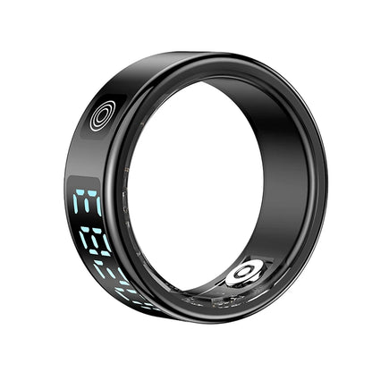 Fitness Sleep Smart Ring LED Display Screen Heart Rate Blood Oxygen Monitoring Outdoor Sports Modes IP68 & 5ATM Waterproof Ring