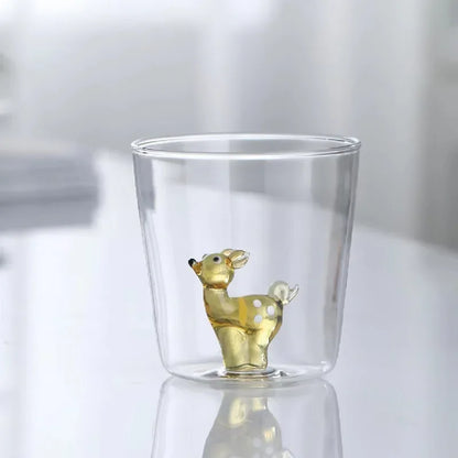 3D Animal Glass Cup - Borosilicate Transparent Drinking Glass for Coffee & Juice