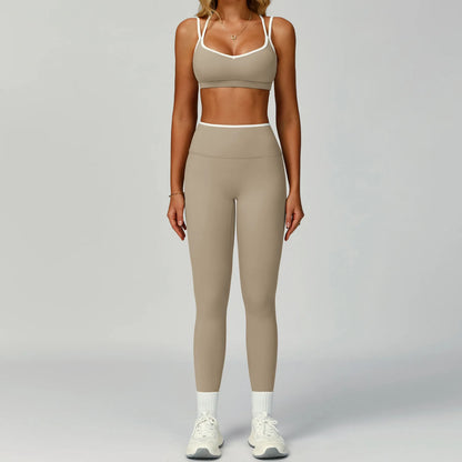 Gym Tracksuit Yoga Set 2 Pieces Workout Outfits Fitness Sportswear High Waist Leggings Sports Bra Athletic Wear Women Clothes