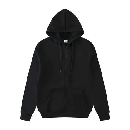 Women Oversized Zip Up Hoodie Solid Black Loose Full Zipper Hooded Sweatshirt Casual Pocket Streetwear Soft Thick Hooded Jacket