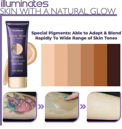 74ml Natural Tattoo Concealer Long Lasting Waterproof Tattoo Scars Cover Cream Body Coverage Makeup Foundation Cream For Women