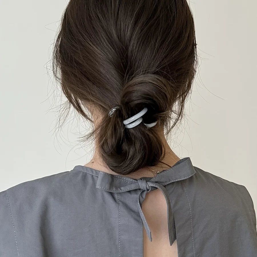 3pcs Elegant Spiral Hair Scrunchies - High Elasticity, Stylish Phone Cord Headbands, Perfect for Spring & Summer