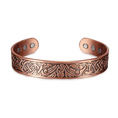 Vinterly Pure Copper Bracelet Yggdrasil Viking Adjustable Magnetic Bangles Arthritis Relief Health High Magnet Jewelry Resizable