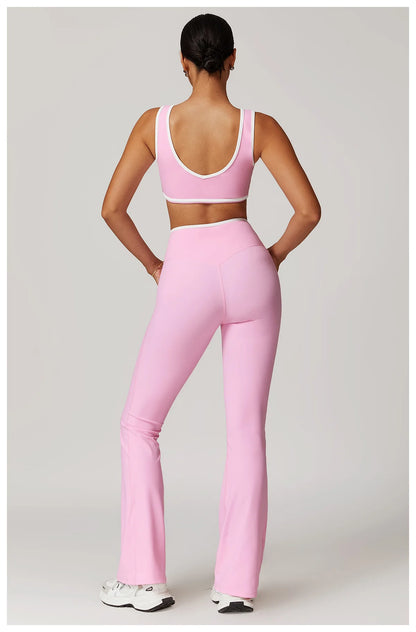 Yoga Workout Set – High Waist Leggings & Sports Bra Outfit | Breathable Fitness Sportswear