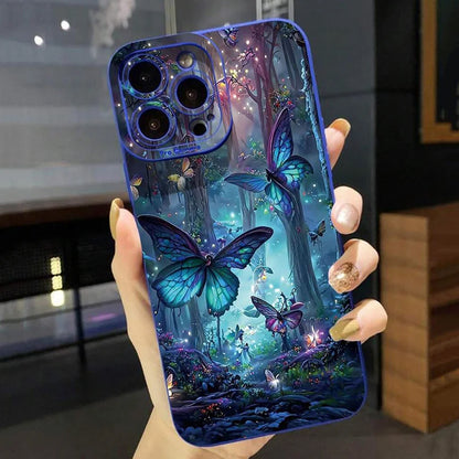 Glow In The Dark Butterfly Phone Case For Samsung Galaxy A06 A16 A55 A54 5G A53 A14 A34 A15 A35 S21 FE S25 S22 S23 S24 S26 Ultra