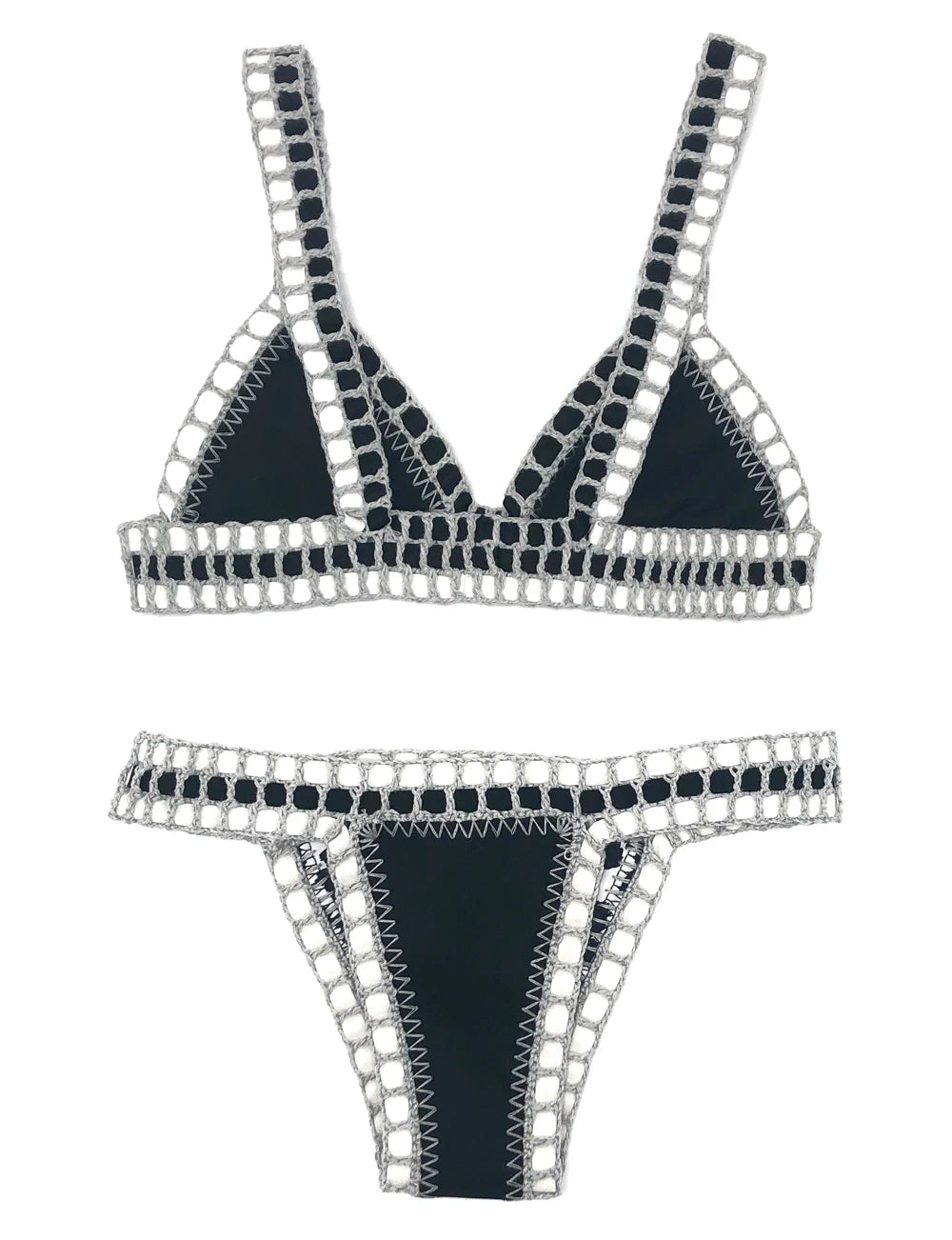 Reversible Crochet Bikini - Leopard Print Two Piece Swimwear Set | Luxury Poolside Suit
