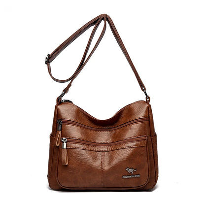 Luxury Crossbody Bags - Soft Leather Handbags With Zipper Closure & Interior Pockets