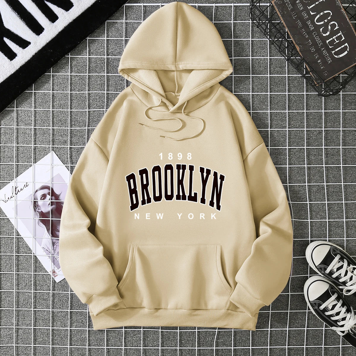 2025 Winter New Women's Hoodie High Street Unisex style Double Pockets Sweatshirts Outerwear Plus-Size Women's Clothing CYXX227