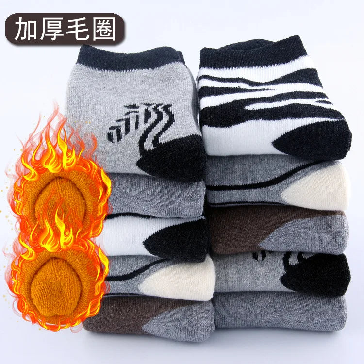 5 Pairs/Lot Kids Scoks Autumn Winter Kids Warm Thicken Cotton Socks Unisex Boys Girls Cute Cartoon Animal Socks