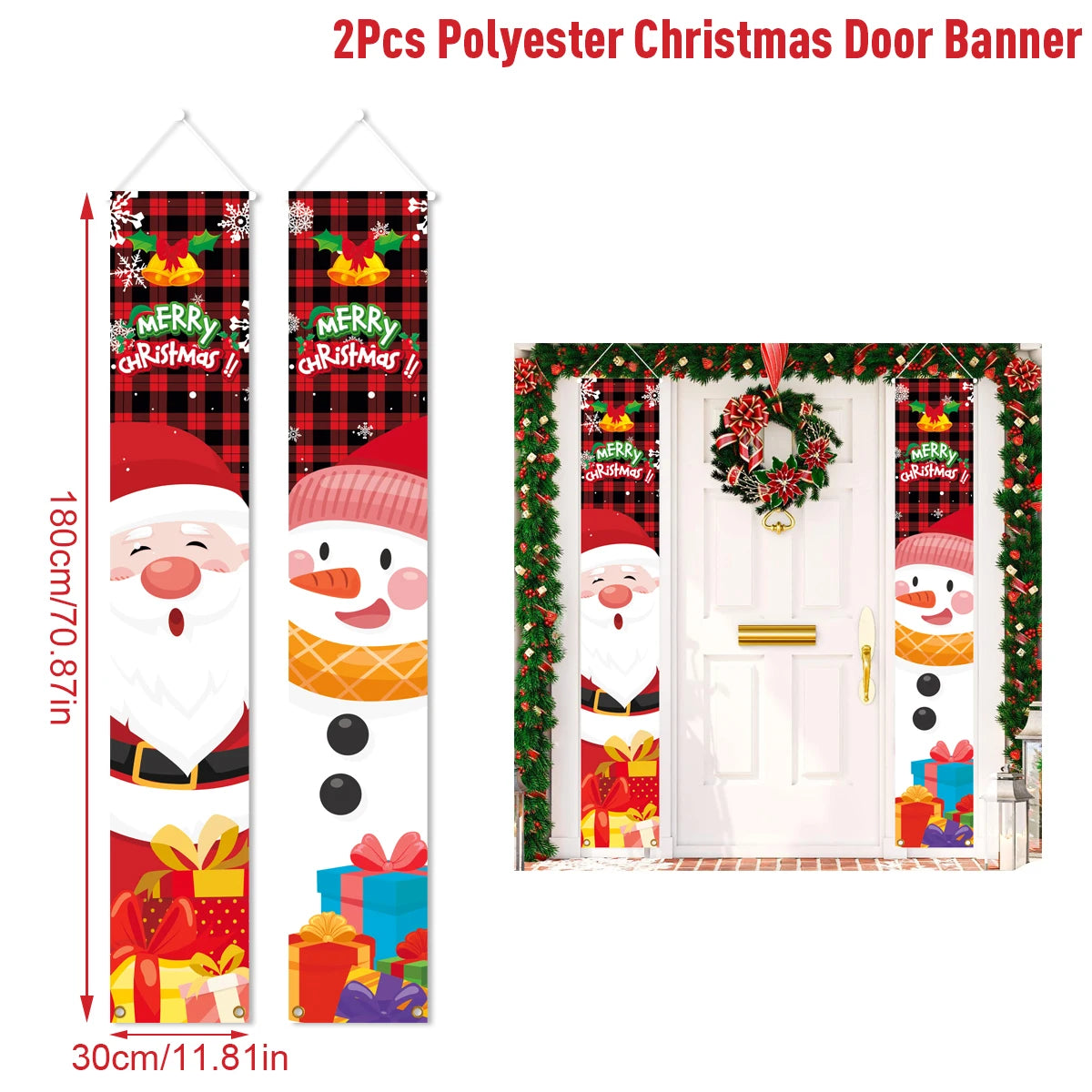 Christmas Door Banner - Festive Xmas Hanging Sign | Holiday Party Decoration 2025