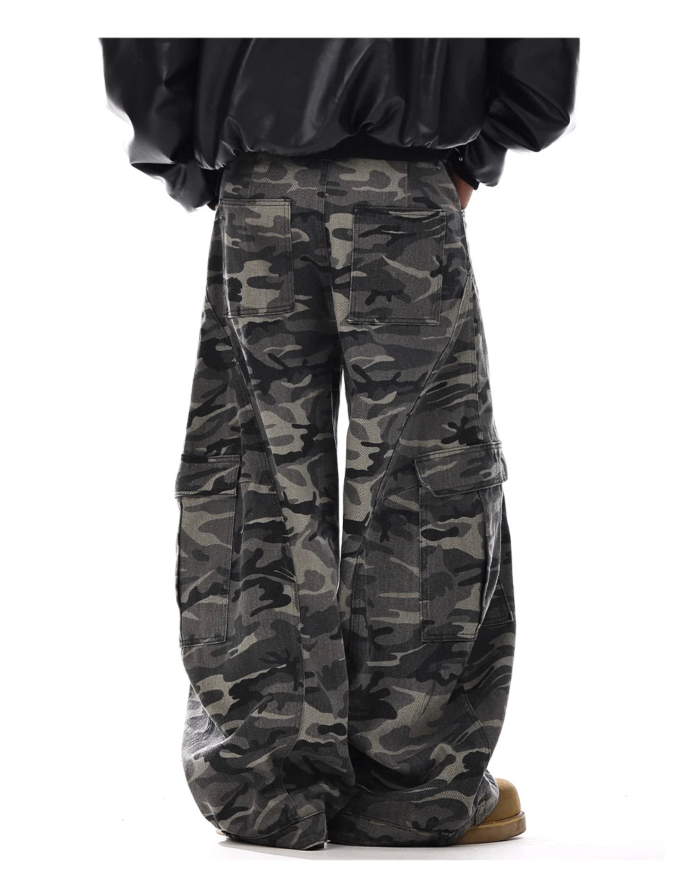Camo Men's Baggy Jeans American Style Y2K Denim Pants Wide Leg Office-to-Street Trousers Outdoor Streetwear Hip-Hop Pants