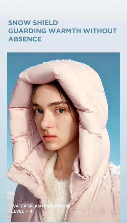 Semir Long Down Jacket Women Waterproof Hooded Coat 2025 Winter New Loose Girls' Jacket Multi-Color Thicken Windbrake Down Coat