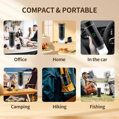 Portable Wireless Espresso Coffee Maker - 3-in-1 Travel Car Home Camping - ZOOMNSTORE