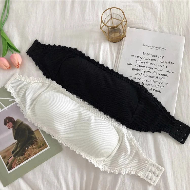 Lace Strapless Bra - Seamless Push Up Bralette | Wire Free Cotton Lace Bra