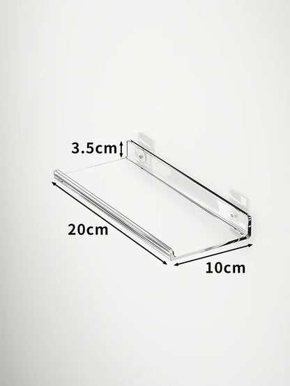 Acrylic Wall Storage Rack - No Drill Bathroom  Kitchen Organizer with Strong Adhesive