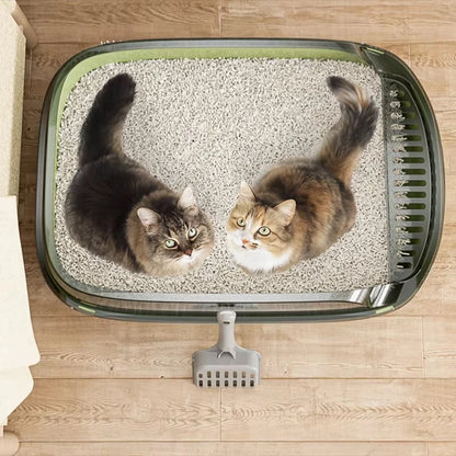 Large Semi-Closed Cat Litter Box - Oversized Anti-Splash Toilet Tray - ZOOMNSTORE