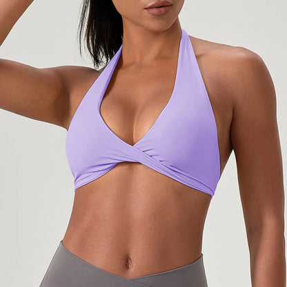 Impact Sport Bra Women High Support Push-Up Halter Workout Tank Top – Custom Logo