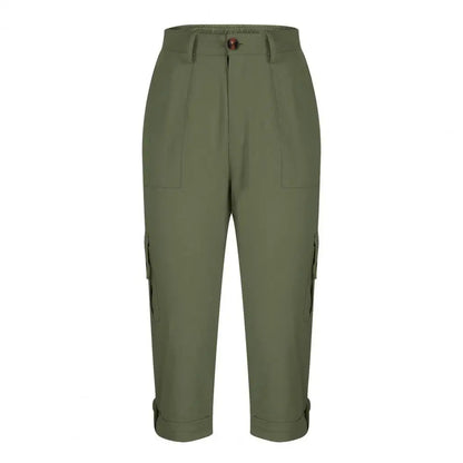 Women's Capris Joggers Mid Rise Cropped Cargo Pants Summer Quick Dry Hiking Pants with Multi Pockets Lightweight Summer Bottoms