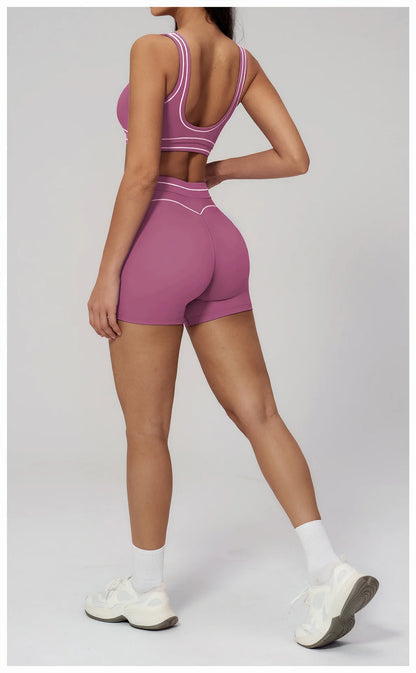 Fitness Suit 2PCS Yoga Set Women's Tracksuit Sports Outfits Gym Running Push Up Sportswear Legging Athletic Wear Workout Clothes