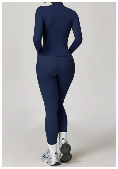 Women Yoga Sports Set - Running Fitness Outfit with Super Elastic, Breathable Gym Tracksuit