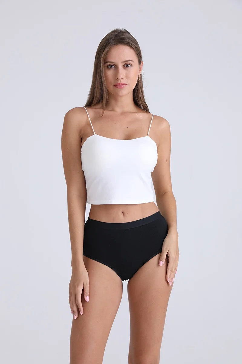 3pcs Cotton Women Panties Lady Plus Size Underwear Large Size High Waist Briefs Breathable Solid Color Female Lingerie