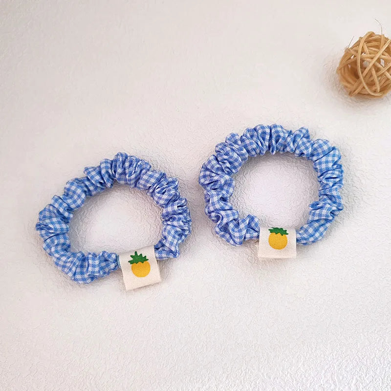 2PC Cherry Strawberry Elastic Hair Bands Set Women Girls Kids Hair Ties Rubberband Hair Accessories Scrunchy Rope