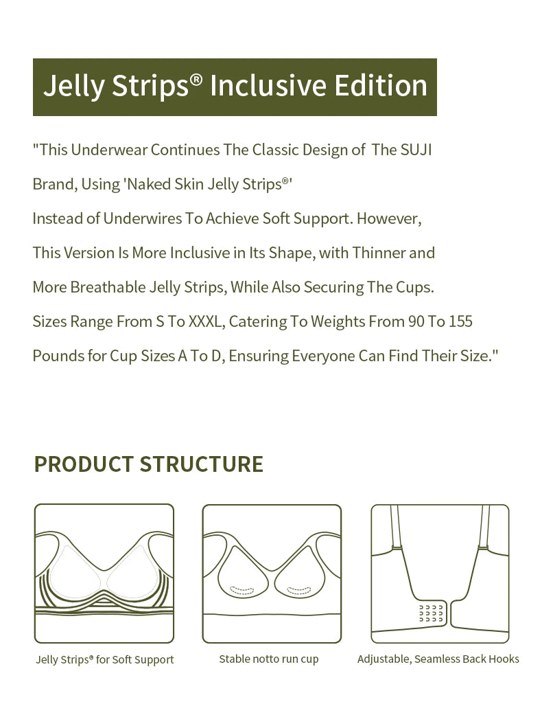 Plus Size Wireless Bra - Seamless Push Up Padded Plunge Bra with Adjustable Straps