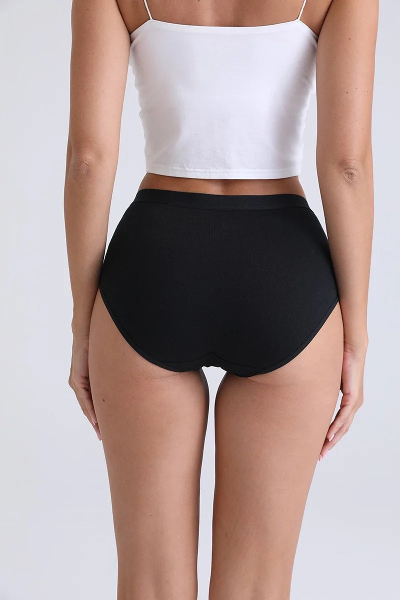 3pcs Cotton Women Panties Lady Plus Size Underwear Large Size High Waist Briefs Breathable Solid Color Female Lingerie