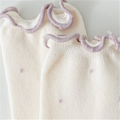 Lawadka Children's Girls Socks Cotton Dot Solid Kids Girl Sock Fashion Princess Baby Socks For Girls   Autumn Winter 0-12Years