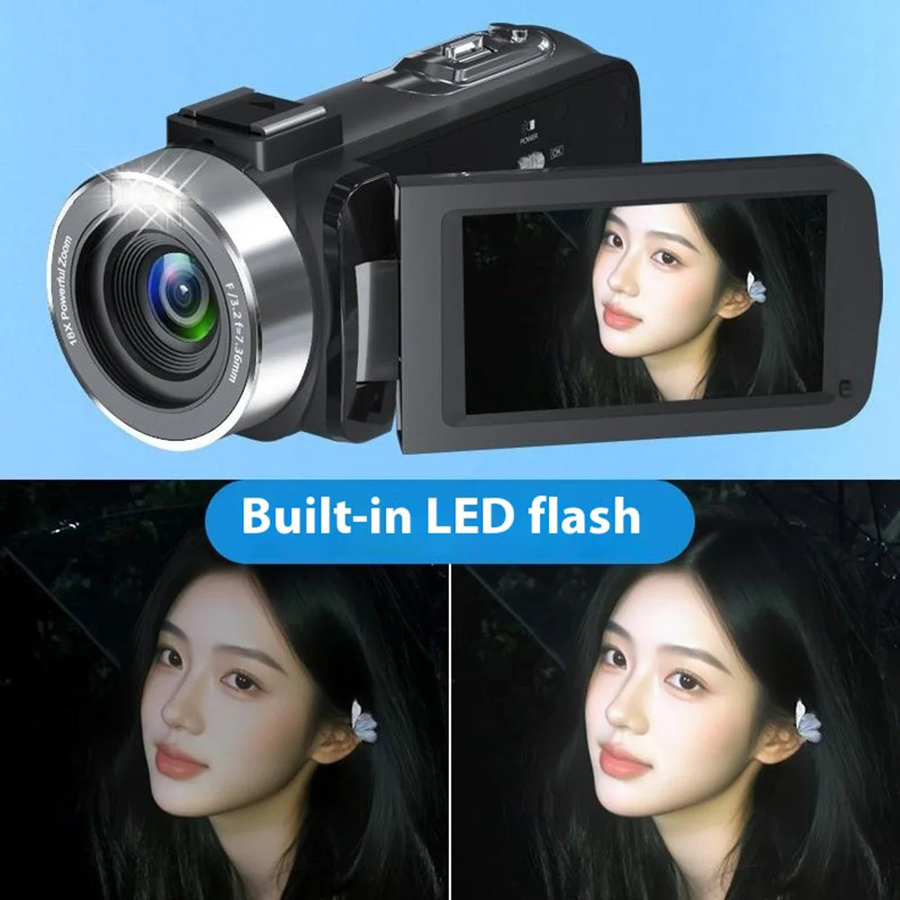 4K Video Camera Ultra HD Digital Camcorder | 80MP Photo Camera With Night Vision