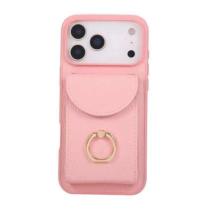Wallet Case for iPhone 17 Pro Max 17 Pro Air,Card Holder Cover with 360° Ring Kickstand and Durable Shockproof Protective Bumper