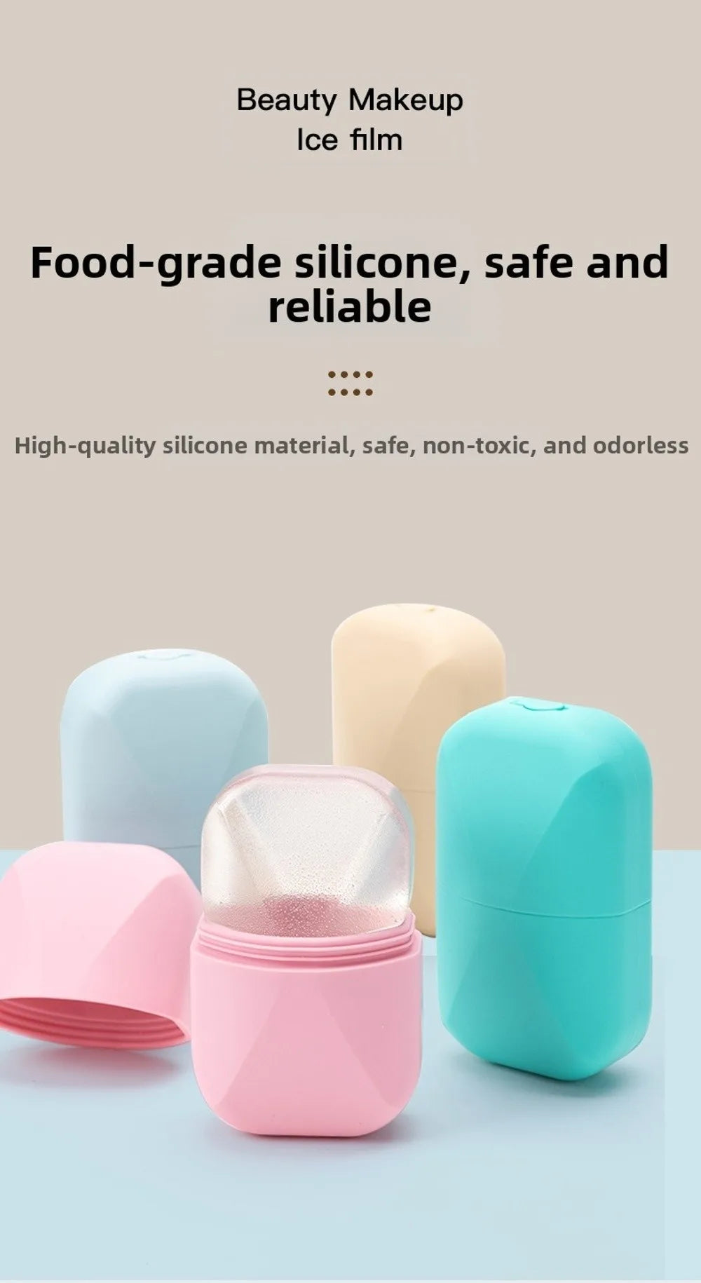 Portable Silicone Ice Roller for Face Beauty Skin Care Tools Face Lifting Facial Massager Reusable Ice Cube Trays Eyes and Neck