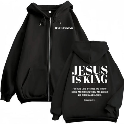 Christian Jesus Bible Verse Print Zipper Hoodie High Quality Fashion Zip Up Pullovers Men Women Casual Long Sleeve Sweatshirts