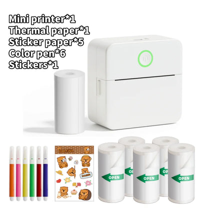 X6 Mini Printer Sticker Paper Error Printing Machine HD Photo Printer Label Maker for Journal Notes Memo Kids Toys Birthday Gift