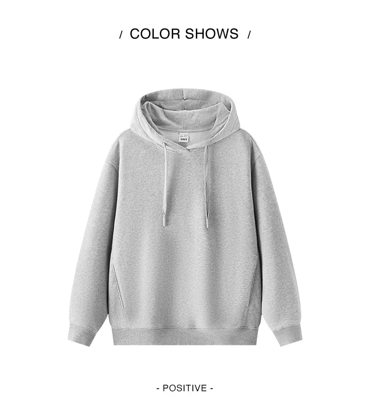 Semir Hoodie Women Fleece Lined Thermal Antibacterial Loose Fit Solid Color 2025 New Winter Casual Pullover