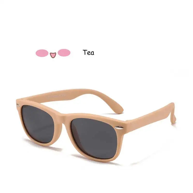 Kids Polarized Sunglasses - Classic Designer Eyeglasses with Flexible TR90 Frame