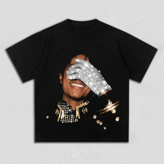 Summer Men's MJ Michael Jackson Printed CottonNeutral O-Neck Short Sleeve Men's and Women's Fashion Hip Hop T-shirt Fan Gift