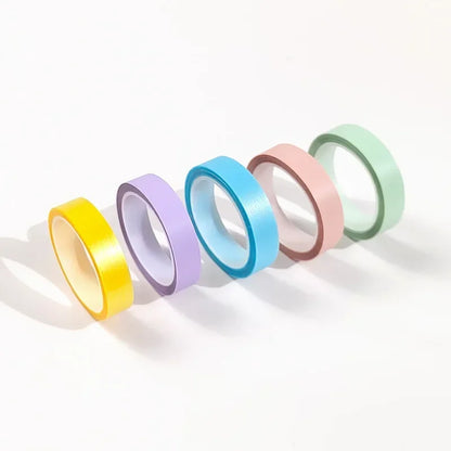 5Rolls Transparent Fluorescent Index Tabs Flags 5 Colors Book Annotation Sticky Note Highlighter Tape School Office Supplies