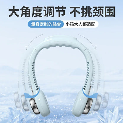 Neck-Hanging Fan Portable Summer Air Cooler USB Cooling Fan + Summer Personal Cooling Fan Hands-Free Fan/Wearable/Suitable for Outdoor Activities/Sports/Kitchen/Office