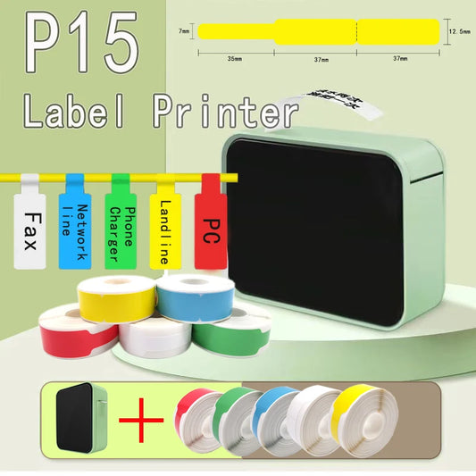 P15 Network Cable Label Printer Mini Wireless Bluetooth Labeling Machine similar as D110 Handheld Printer  Thermal  Price Label