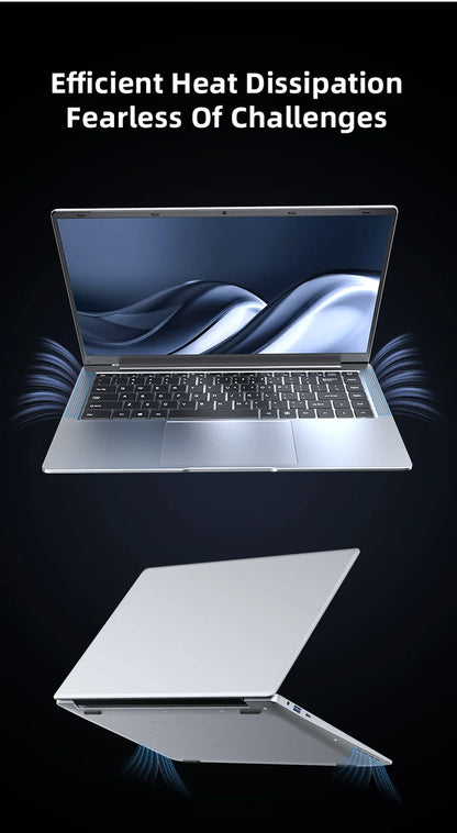 Xiaman 14.1 Inch HD Display Laptop Computer Windows 11 Pro Intel Atom A3950 Laptops Lightweight Notebook PC Office Study Computer